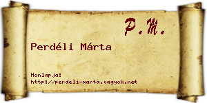Perdéli Márta névjegykártya
